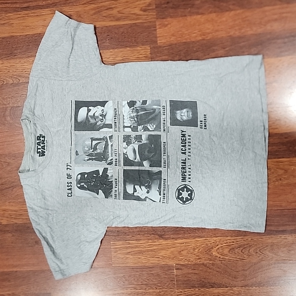 STAR WARS Kids Youth Small S Heathered Gray Graphic Tee T-shirt
